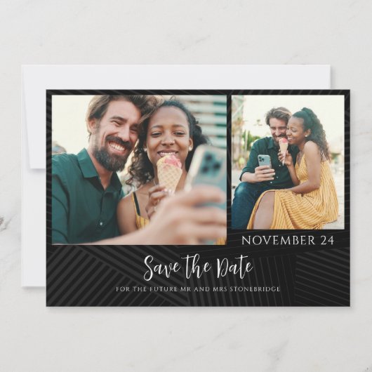 Save The Date Script de mariage à 2 photos (Devant)
