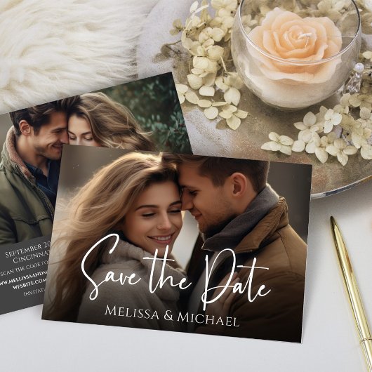 Save The Date Script de mariage avec photo pour réserver la date