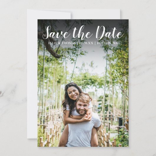 Save The Date Script de sauvegarde de date simple photo moderne (Devant)