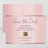 Save The Date Script de typographie Économisez la date Chic Rose (Devant / Derrière)
