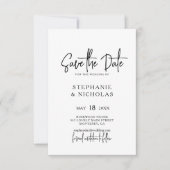 Save The Date Script de typographie moderne Code QR Mariage (Devant)