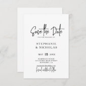 Save The Date Script de typographie moderne Code QR Mariage (Devant / Derrière)