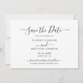 Save The Date Script de typographie simple et élégant Un Mariage (Dos)