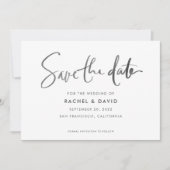 Save The Date Script d'encre simple manuscrit Enregistrer la car (Devant)