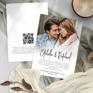 Save The Date Script d'incrustation de photo QR Code Boho Mariag