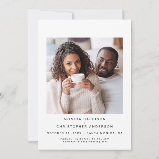 Save The Date Script d'or photo moderne (Dos)