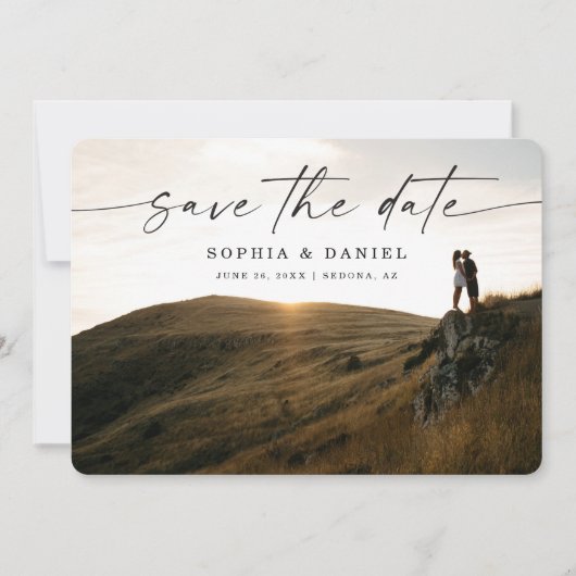 Save The Date Script Double Face Photo Enregistrer La Date (Devant)