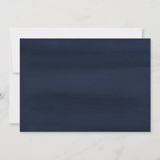 Save The Date Script élégant | bleu foncé (Dos)