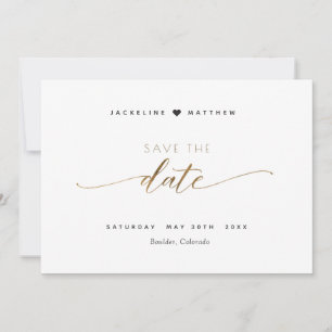 Save The Date Script élégant, mariage simple avec timbre Enregis