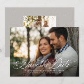 Save The Date Script élégant simple une photo horizontale (Devant / Derrière)
