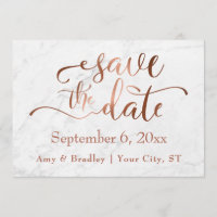 Script en cuivre et mariage Marbre blanc Enregistr