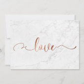 Save The Date Script en cuivre et mariage Marbre blanc Enregistr (Dos)