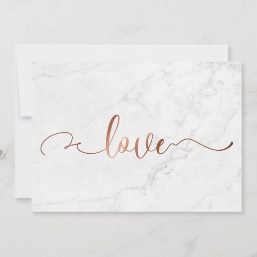 Save The Date Script en cuivre et mariage Marbre blanc Enregistr (Dos)