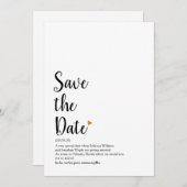 Save The Date Script Gold Heart Enregistrer la définition de dat (Devant / Derrière)