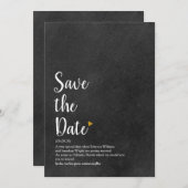 Save The Date Script Gold Heart Enregistrer la définition de dat (Devant / Derrière)