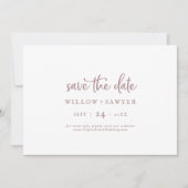 Save The Date Script Gold Rustique Rose Horizontal Enregistrer L (Devant)