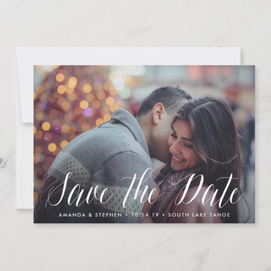 Save The Date Script intemporel | Photo Enregistrer la date (Devant)