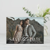 Save The Date Script lisse | Mariage photo horizontal unique (Debout devant)