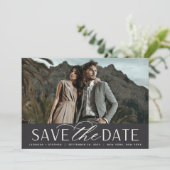 Save The Date Script lisse | Mariage photo horizontal unique (Debout devant)