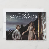 Save The Date Script lisse | Mariage photo horizontal unique (Devant)