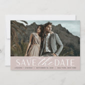 Save The Date Script lisse | Mariage photo horizontal unique (Devant)