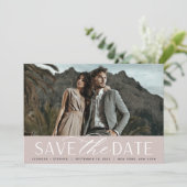 Save The Date Script lisse | Mariage photo horizontal unique (Debout devant)