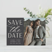 Save The Date Script lisse | Mariage photo unique (Debout devant)