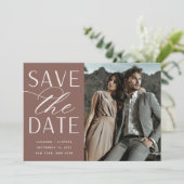 Save The Date Script lisse | Mariage photo unique (Debout devant)