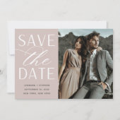 Save The Date Script lisse | Mariage photo unique (Devant)