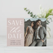 Save The Date Script lisse | Mariage photo unique (Debout devant)