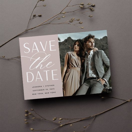 Save The Date Script lisse | Mariage photo unique