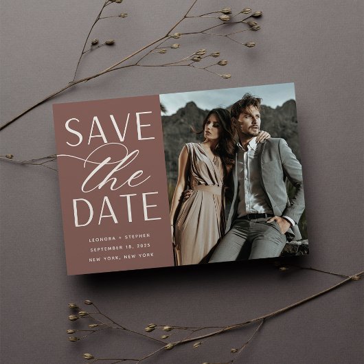 Save The Date Script lisse | Mariage photo unique