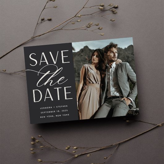 Save The Date Script lisse | Mariage photo unique