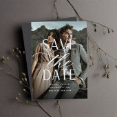 Save The Date Script lisse | Mariage photo vertical unique
