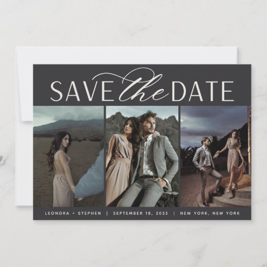 Save The Date Script lisse | Trois Mariage photo (Devant)