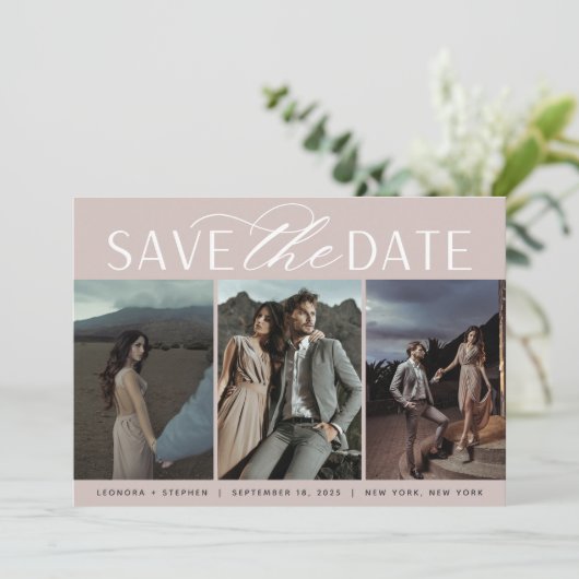Save The Date Script lisse | Trois Mariage photo (Debout devant)
