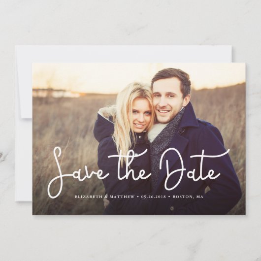 Save The Date Script lunatique photo mariage Enregistrer la date (Devant)