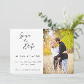 Save The Date Script manuscrit classique photo | Mariage (Debout devant)