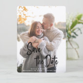Save The Date Script manuscrit élégant photo personnalisée (Debout devant)
