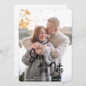 Save The Date Script manuscrit élégant photo personnalisée (Devant / Derrière)