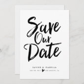 Save The Date Script manuscrit Enregistrer La Date Annonce (Devant / Derrière)