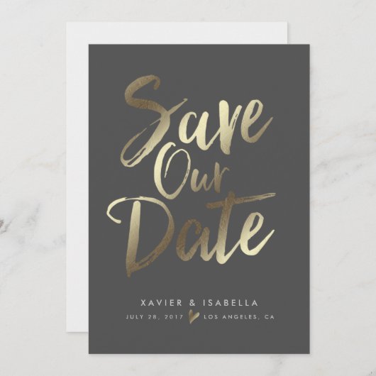 Save The Date Script manuscrit Enregistrer La Date Annonce (Devant / Derrière)
