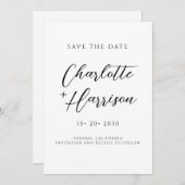 Save The Date Script manuscrit minimaliste moderne (Devant / Derrière)