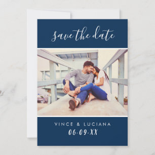 Save The Date Script manuscrit moderne photo Mariage de la marin