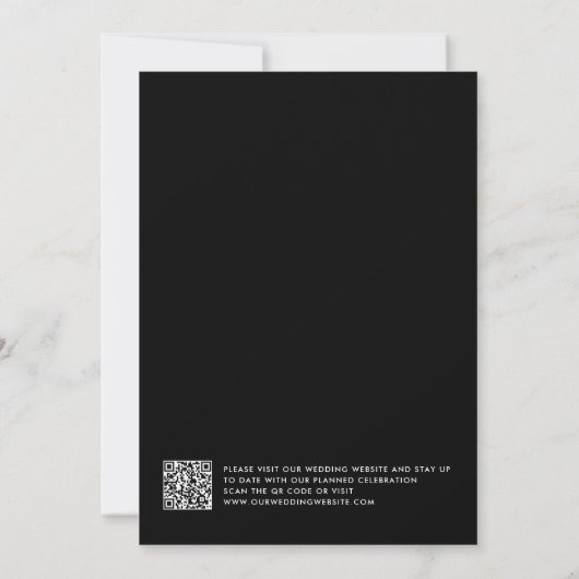 Save The Date Script manuscrit moderne Trois photos Code QR (Dos)