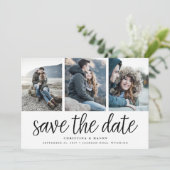 Save The Date Script manuscrit Multi Photo Enregistrer la date (Debout devant)