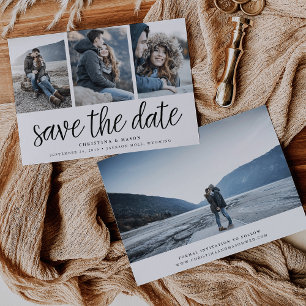 Save The Date Script manuscrit Multi Photo Enregistrer la date