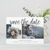 Save The Date Script manuscrit Multi Photo Enregistrer la date (Debout devant)