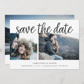 Save The Date Script manuscrit Multi Photo Enregistrer la date (Devant / Derrière)