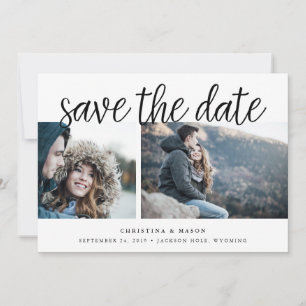 Save The Date Script manuscrit Multi Photo Enregistrer la date